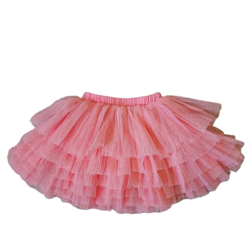 NWOT Girls Pink Tiered Tulle Tutu Skirt Toddler 1-2T